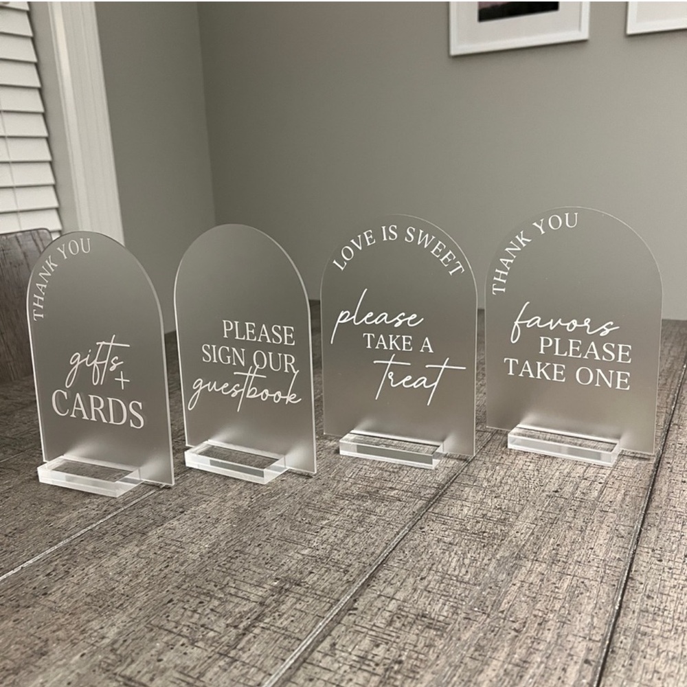 Gifts&Cards Design. Wedding Signs, Frosted Acrylic . BUNDLE TO SAVE